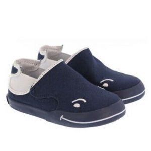 Vineyard Vines Baby Boy Sperry Crib Whale Slip On Shoes Navy Sz 3